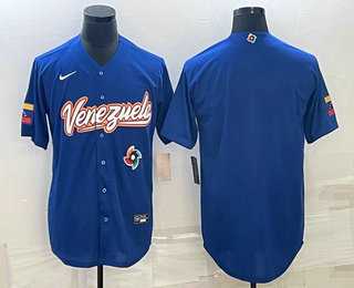 Mens Venezuela Baseball Blank 2023 Royal World Classic Stitched Jerseys